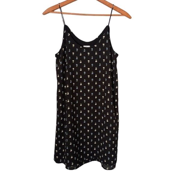 Anthropologie Dark Floral Dress Sz XS Slip Fairy Grunge Romantic Boho Blue Rain - Picture 11 of 16